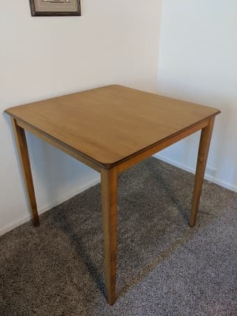 Solid wood tall dining table in like new condition 1