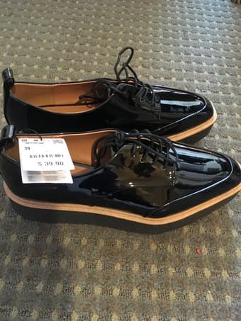 Zara Black Oxford Shoes, Women's 8 1