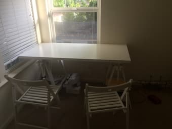 White Ikea Desk and Chairs 2