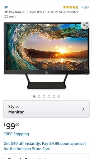HP Pavilion 21.5-Inch IPS LED Monitor (on campus pickup) 2