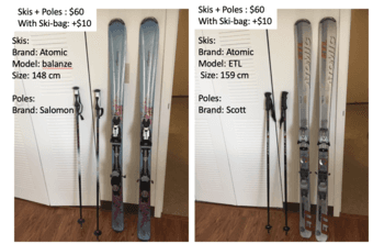 Skis + Poles + Ski Bag 1
