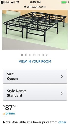 Queen Memory Foam Mattress + Bed Frame 2