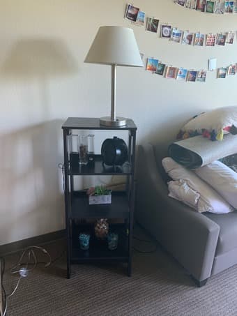 Beautiful dark wooden shelf stand 1