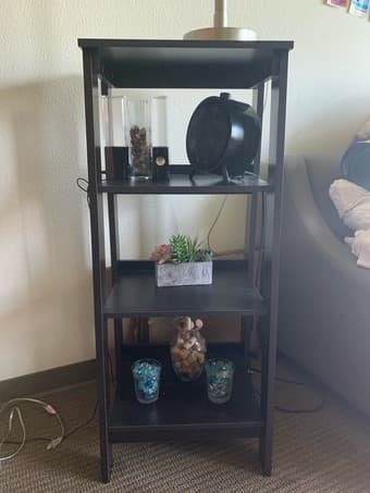 Beautiful dark wooden shelf stand 3