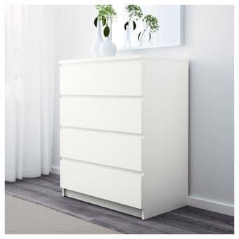 Ikea MALM 4 drawer chest, white 1