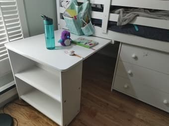 Kids loft bed with sliding desk and chest 2