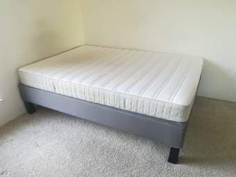 Queen size bed with mattress & base 2