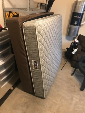 Queen bed with box spring and frame 1
