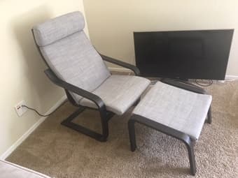 Ikea Poang chair and ottoman in like-new condition 2