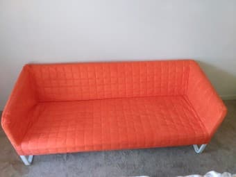 Bright orange Ikea sofa! 1
