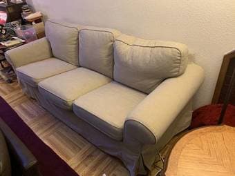 Ikea EKTORP sofas, in gray and beige 2