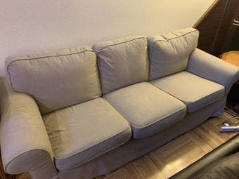 Ikea EKTORP sofas, in gray and beige 3