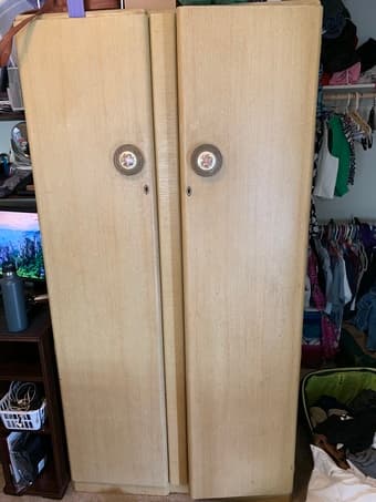 Vintage wooden wardrobe closet 1