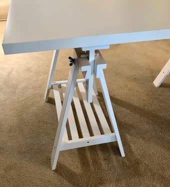 Adjustable Height IKEA Desk and Workbench (white) 2
