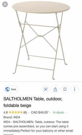 White patio foldable table 1