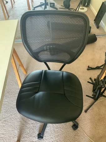 Huge west elm desk with ergonomic computer chair 2