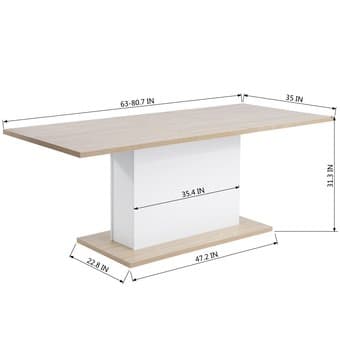Extendable Rectangular Wood Dining Table (New) 3