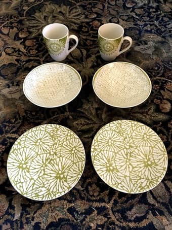 Dining Set for Two, Moss Green (Brand New) 1