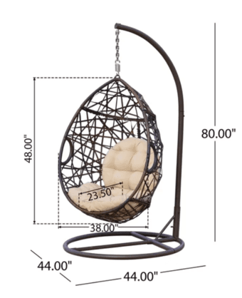 Cayuse Outdoor Wicker Tear Drop Hanging Chair 2