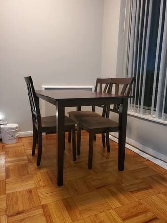 Solid wood espresso rectangular dining table (brand new) - $90 OBO 1