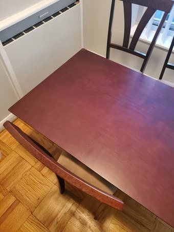 Solid wood espresso rectangular dining table (brand new) - $65 OBO 3