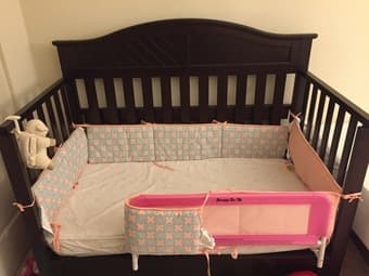 baby crib + mattress + bumper 1