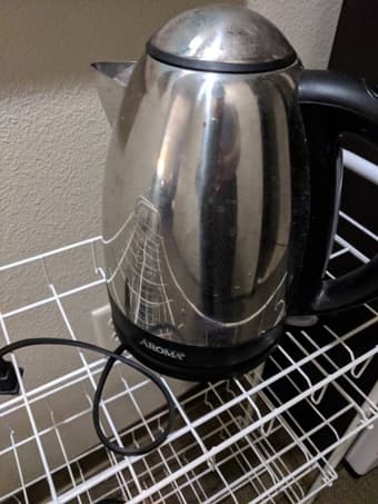Variety of items for sale - clothes hamper, lamp, kettle, trash can 2