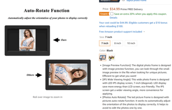 Digital Photo Frame 1280x800 16:9 IPS Screen Include 32GB SD Card HD D 2
