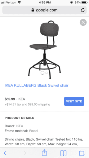 Ikea KULLABERG Black Swivel chair 2