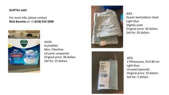 Humidifier, bed sheets, pillowcases, kettle, curtains, iron 1