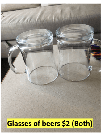 Jar with lid, glasses of beer, shot glasses set (5), bottle of water 1