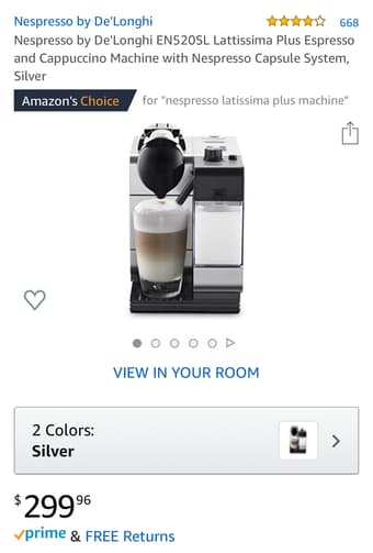 Nespresso Latissima Plus (No Milk Frother) 2