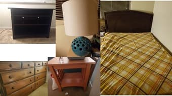 Moving sale- Full size bed, dresser, TV stand, night stand 1