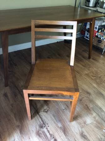 Solid Wood Walnut Dining Table and Chairs Set Scandinavian Designs 3