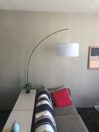 Brushed Nickel Modern Arc Floor Lamp 1