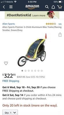 Allen sports premier 2 child bike trailer/ Stroller or Jogger 1