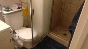 Master bedroom with private bathroom open in a 3BR/2BA apartment in PA 2