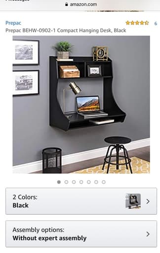 Black wall mounted desk 1