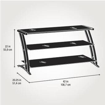 Black Glass Metal 3 Level TV Stand 42" New Media Console $80 OBO 2