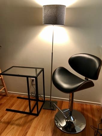 Moving sale - living room - lamp, chair, desk 1