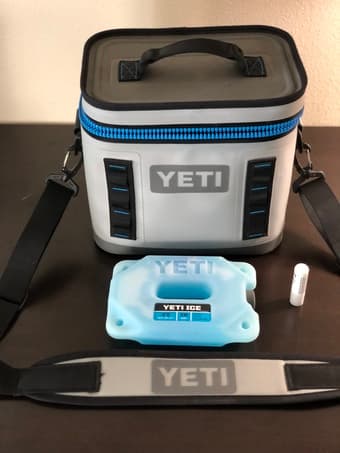 Like New Yeti Hopper Flip 8 Soft Cooler + Yeti Ice + Zipper Lubricant 1