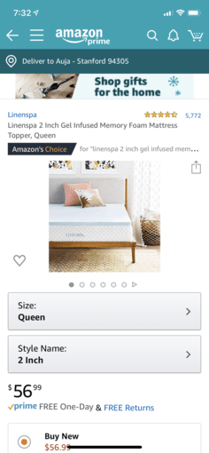 2 Inch Gel Infused Memory Foam Mattress Topper, Queen 3