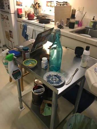 Stainless steel kitchen island 1