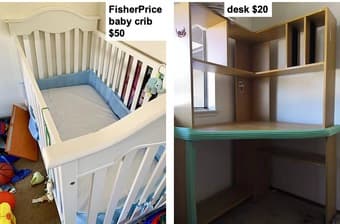 baby crib, high chair, desk etc. 1