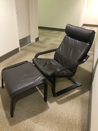 Leather chair with ottoman 1