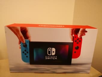 Brand New! Nintendo Switch 32GB Gray Console with Neon Red and Blue 1