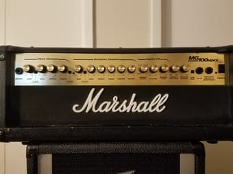Marshall MG100HDFX 100-Watt Guitar Amp Head and Peavey 112PT speaker 2