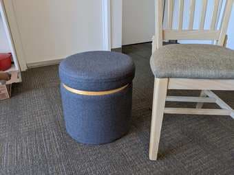 Beautiful grey Ottoman (great for storage) 1