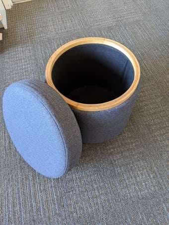 Beautiful grey Ottoman (great for storage) 2