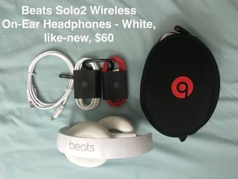 Beats Solo2 Wireless On-Ear Headphones - White 2